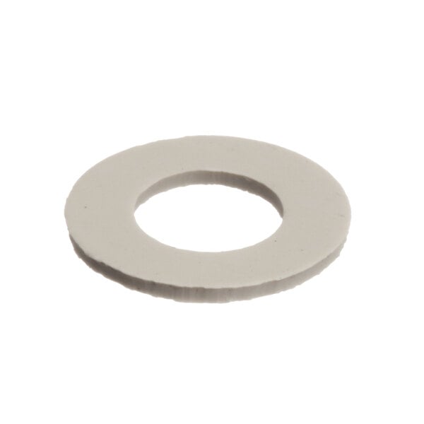 A white circle with a hole in it.
