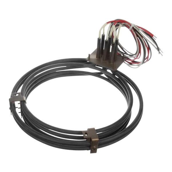 A black and white tubular heater cable.