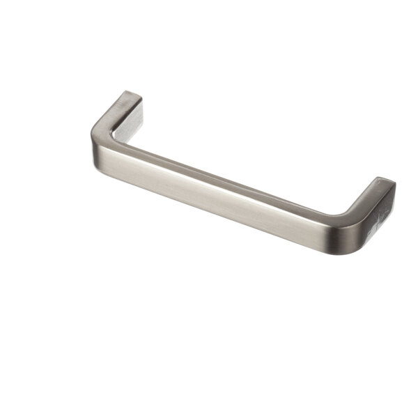 A silver stainless steel handle for a Garland grease container.