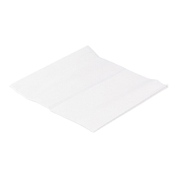 A single white, rectangular, textured cloth or towel is shown lying flat on a white background.