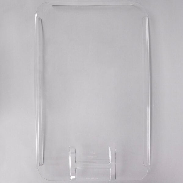 A clear plastic lid for a Cambro ingredient bin on a white background.
