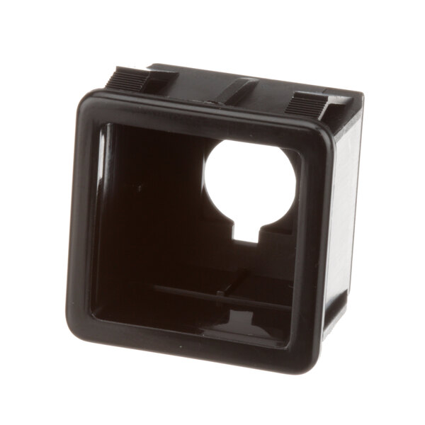 A black square Moyer Diebel housing with a hole in it.