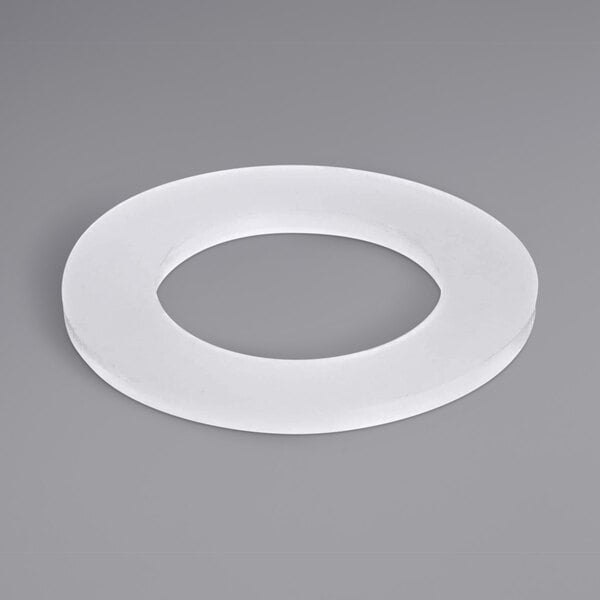 A white oval gasket with a hole in the middle.