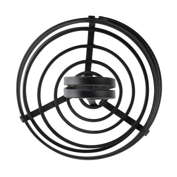 An American Metalcraft black wrought iron round condiment caddy with spirals.
