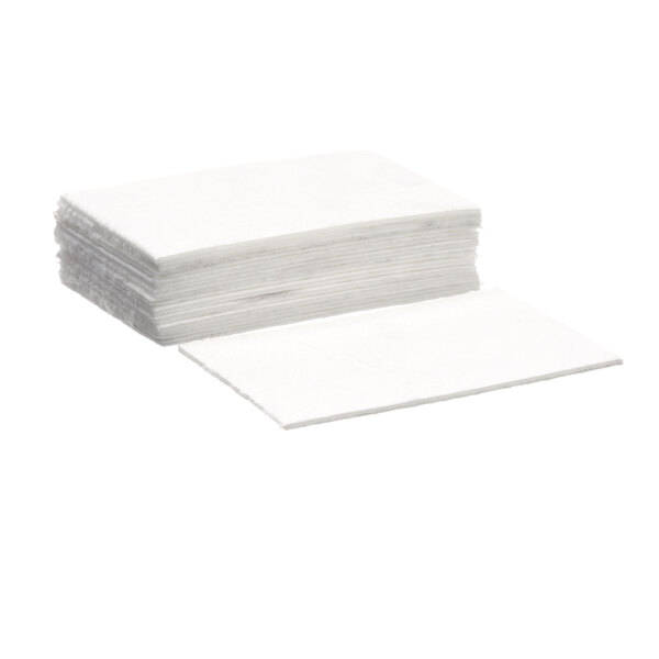 A stack of white rectangular Glastender wicking pieces.