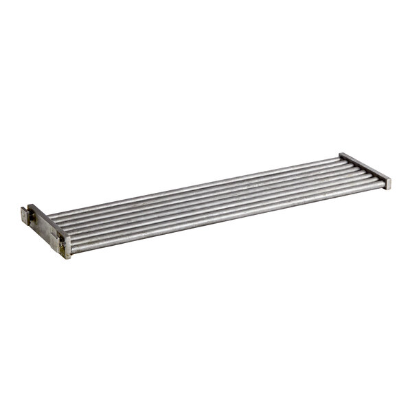 A metal grate with parallel bars and rectangular end supports, measuring approximately 8 1/2 inches by 24 5/16 inches.