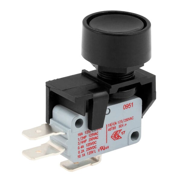 A black and grey Multiplex switch with a black cap.