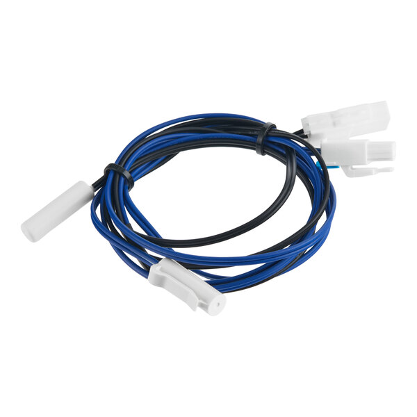 A coiled blue and black wire with white plastic connectors, identified as a Turbo Air Refrigeration 30227Q1210 defrost sensor.