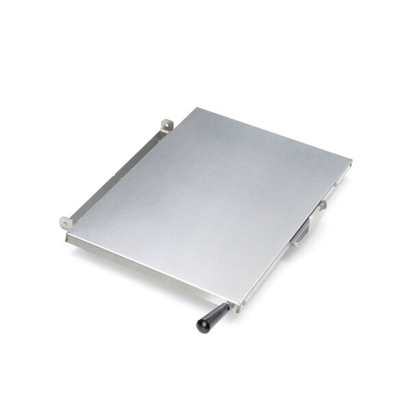 A silver metal lid with a handle for a Pitco fryer.