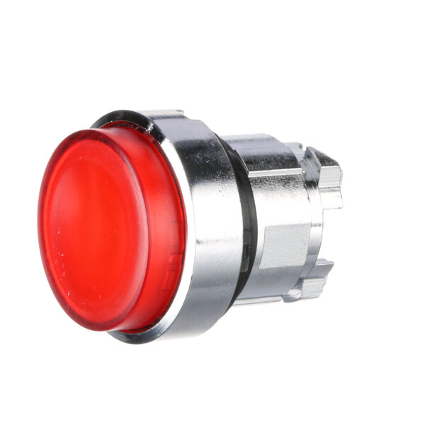 A red push button for Doyon Baking Equipment on a white background.