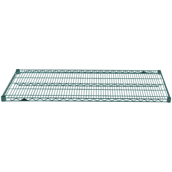 A green Metro Super Erecta wire shelf.