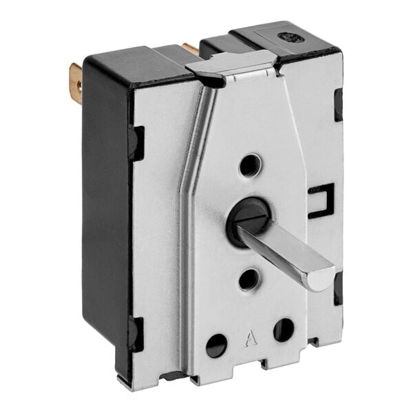 A Blodgett 21068 rotary switch with a metal lever and rectangular housing.