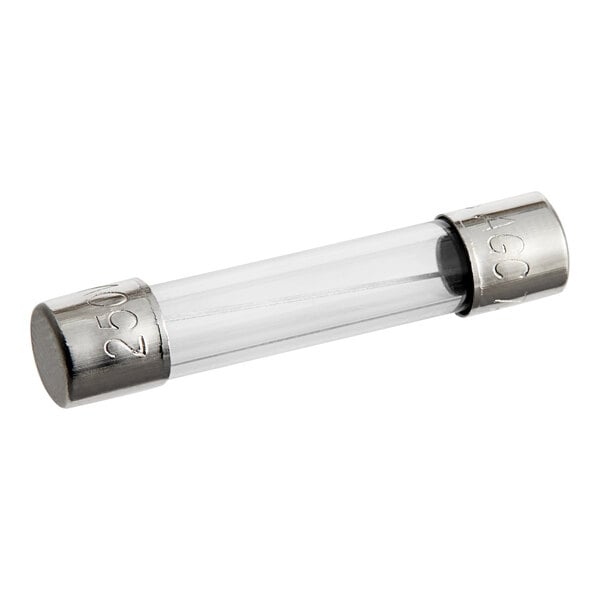 A glass tube with a silver cap.