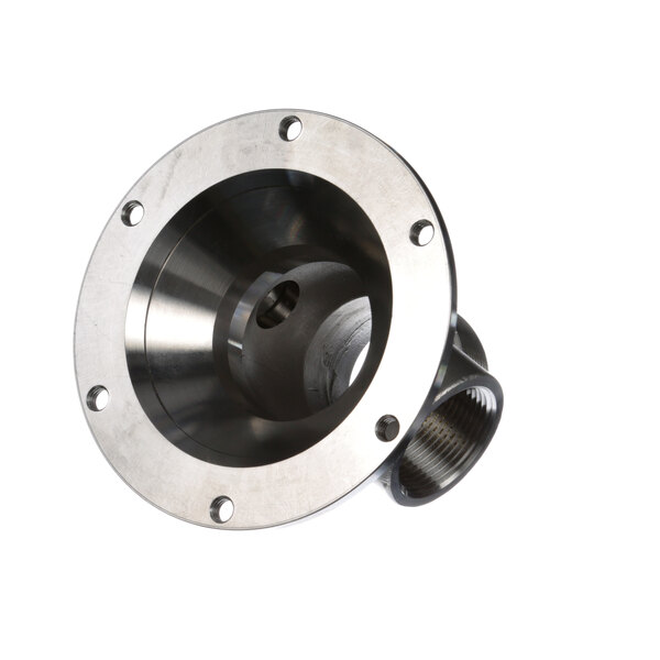 A close-up of a Stero Waste Valve Body flange with a nut and bolt.