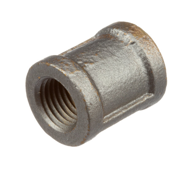 A close-up of a Legion metal nut on a metal pipe.
