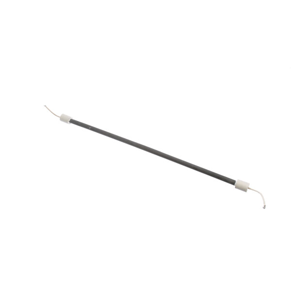 A long thin metal rod with black and white wires.