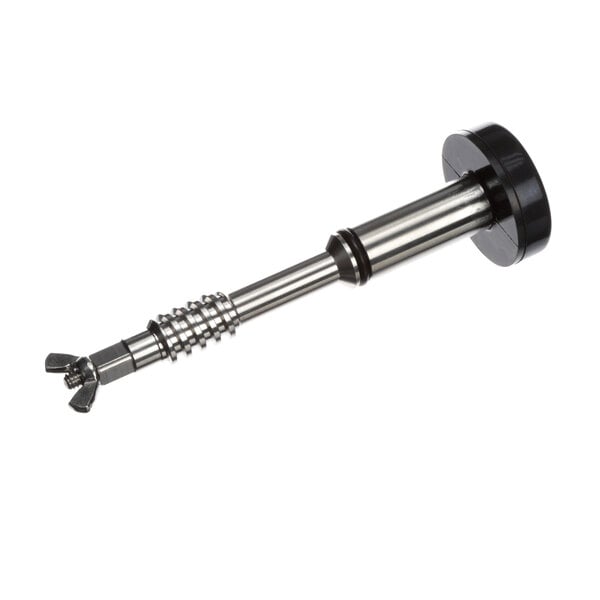 A Legion metal stem with a black rubber handle.