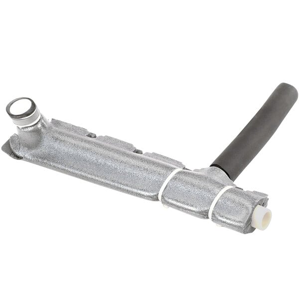 A silver metal Manitowoc Ice insulated tube with a black handle.