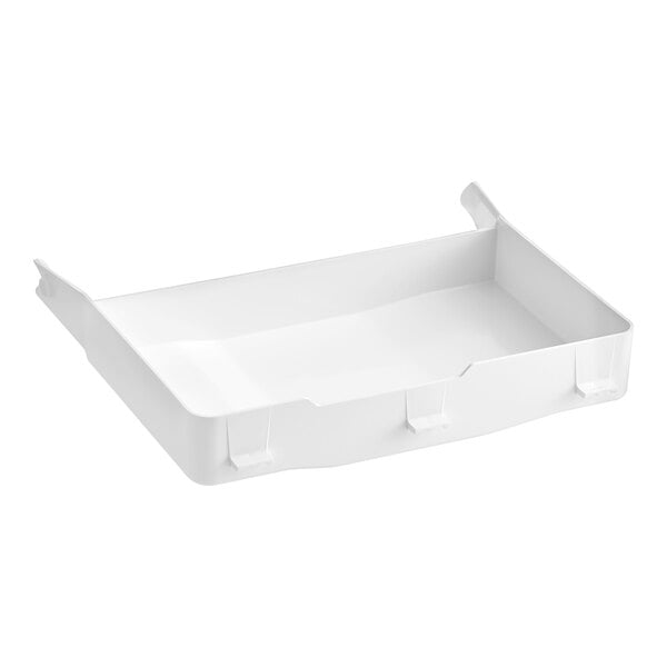 A white plastic trough for water with handles.