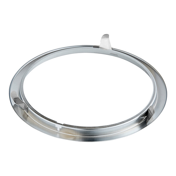 A stainless steel large ring assembly with a circular hole.