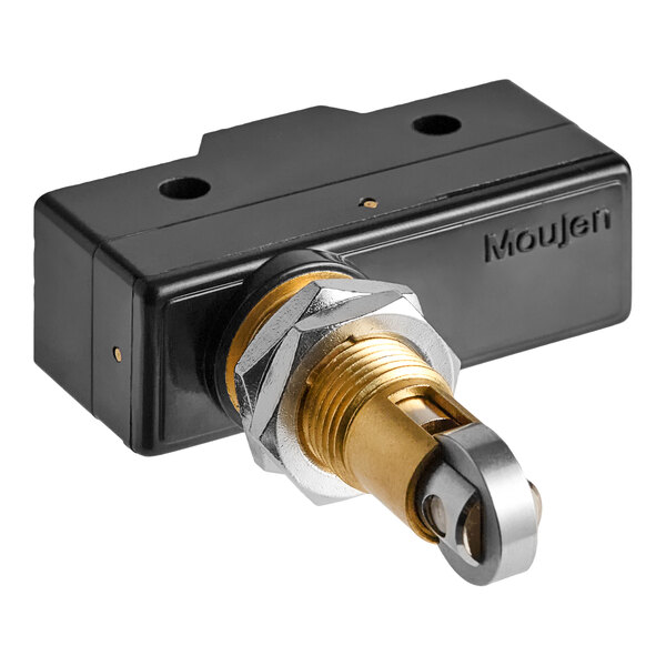 A Blodgett 35193 door switch with a black rectangular housing and a metal actuator.