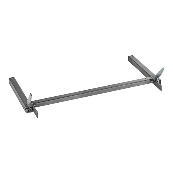 A long metal Imperial door closing mechanism with two metal parts.