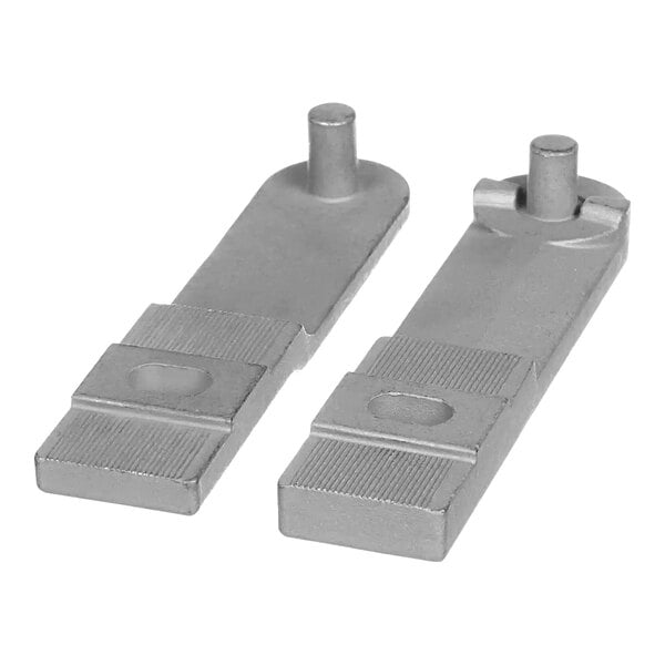 A pair of metal hinge arms for a Convotherm.