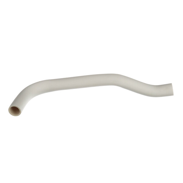 A white plastic drain hose for a Rational combi oven on a white background.