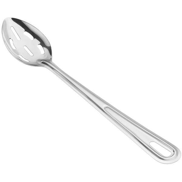 15" Standard Duty Slotted Stainless Steel Basting Spoon