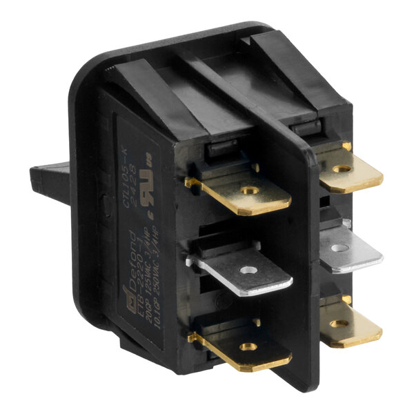 A Vitamix 15764 Hi-Lo switch with multiple metal terminals for electrical connections.
