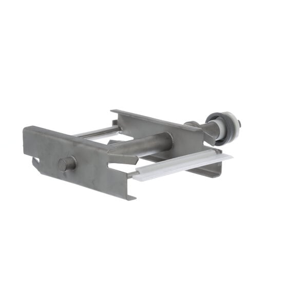 A metal piece with white handles on the end.