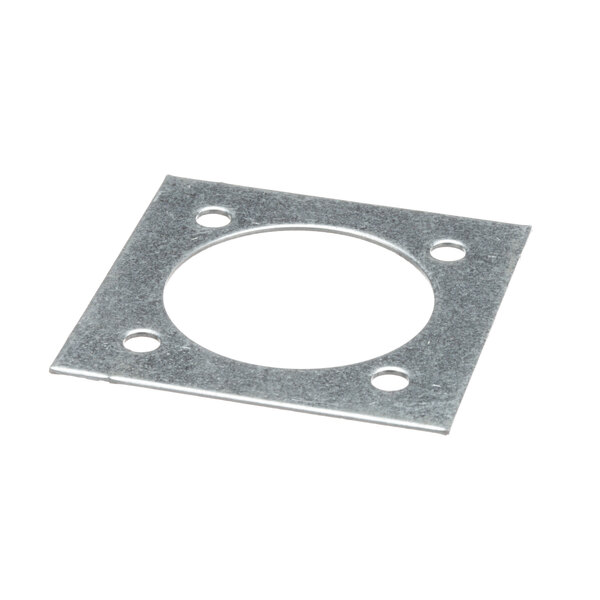 A metal square with holes.