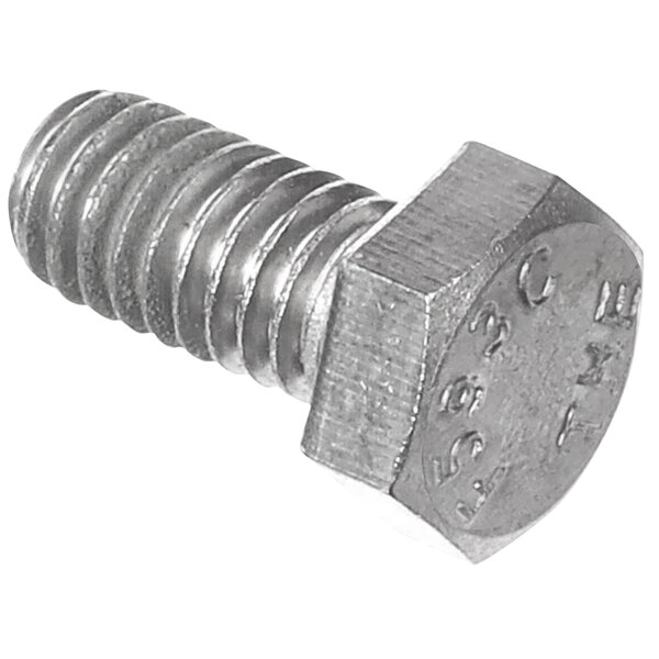 A close-up of a Rancilio stainless steel hex head bolt.