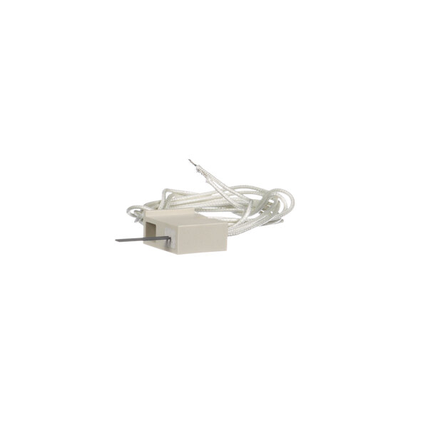 A close-up of a white cord with a plug.