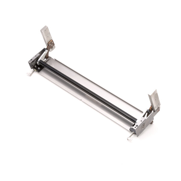 A metal and black TurboChef hinge assembly.