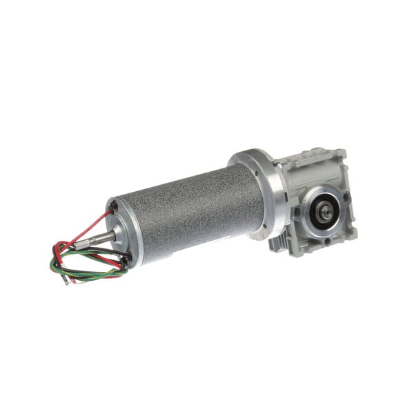 A grey metal Groen tilt motor with wires.