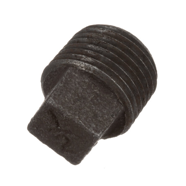 A black metal Cleveland plug on a white background.