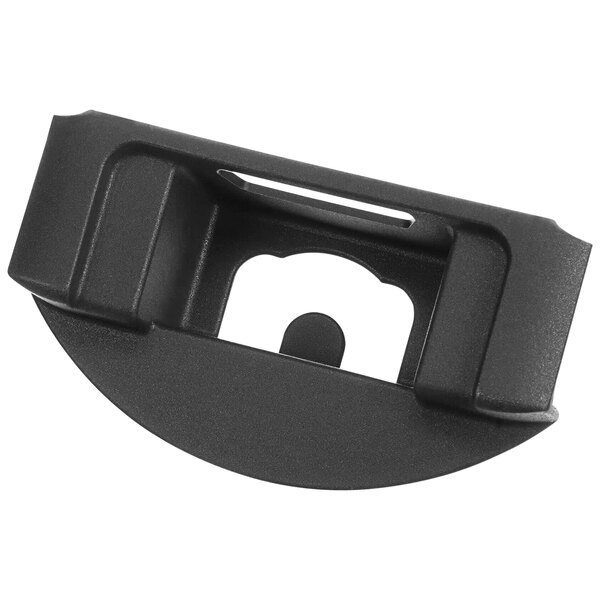 A black plastic Rational lock cover with a hole.