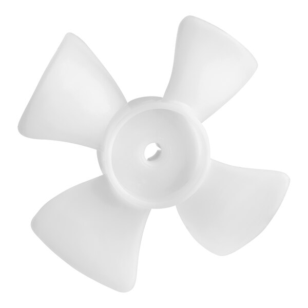 A close-up of a white plastic Henny Penny cooling fan blade.