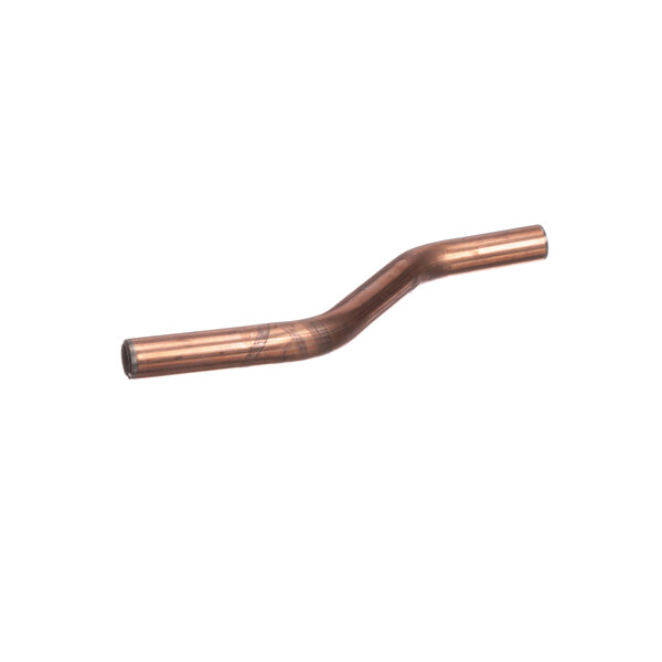 A close-up of a copper tube with a long handle.