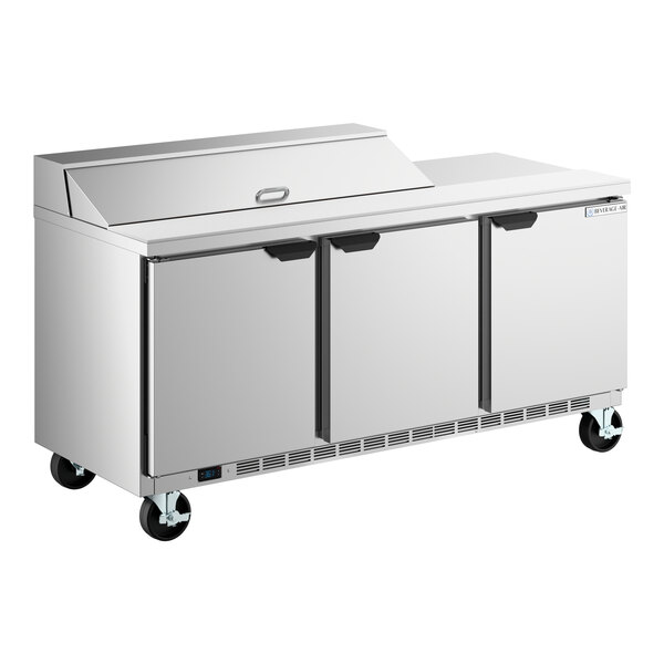 Beverage-Air SPE72HC-12 Elite Series 72" 3 Door Refrigerated Sandwich Prep Table