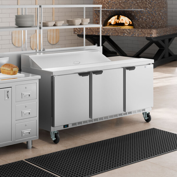 Beverage-Air SPE72HC-12 Elite Series 72" 3 Door Refrigerated Sandwich Prep Table