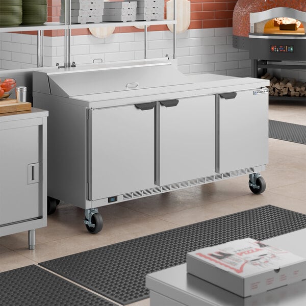 Beverage-Air SPE72HC-12 Elite Series 72" 3 Door Refrigerated Sandwich Prep Table