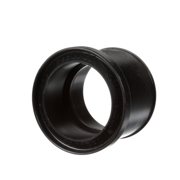 A black rubber gasket with a hole in it.