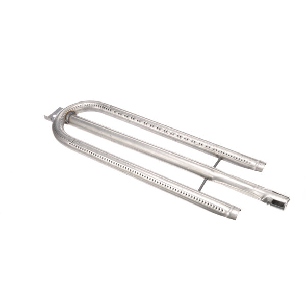 A silver metal Jade Range burner tube with a handle.