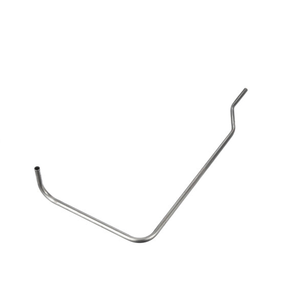 A metal bent arm on a white background.