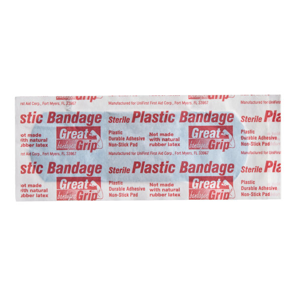 Medique 67133 Medi-First 1" x 3" Blue Plastic Adhesive Strip Bandage - 100/Box