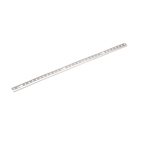 A long silver metal strip with holes.