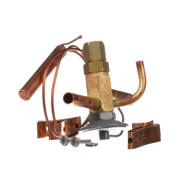A SaniServ Txv expansion valve with a copper pipe attached.