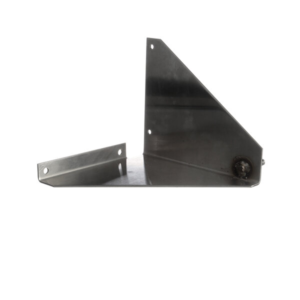 A metal Blakeslee support bracket with two holes on a metal corner.